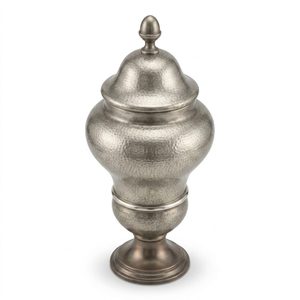 Pot à bougie artisanal en laiton de 15,5 cm, finition nickel vieilli, effet mercure chatoyant, luxueux pot d'apothicaire Ogee pour la décoration intérieure, les hôtels, les mariages et les tables - Product Image 3