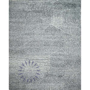 Alfombra anudada a mano de lana moderna abstracta Europea Vintage gris 35 de Pihue Creations para sala de estar y dormitorio - Product Image 5