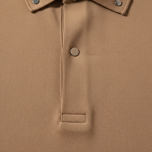 Camiseta de Hombre Premium Beige, Sólida, Transpirable, Casual, Bordada, de Punto, de Secado Rápido, Manga Corta, con Bolsillo, de Alto Rendimiento, Corte Regular, de Algodón - Product Image 3