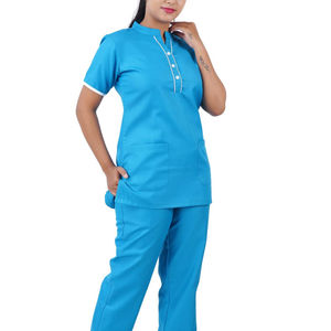 Uniformes Médicos de Lona Elástica de Último Diseño para Mujer, 100% Algodón, Conjuntos de Uniformes de Enfermería Elegantes para Profesionales Médicos - Product Image 4