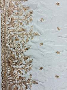 <b>Top</b> Selling Natural Crepe Silk Fabric Heavy Beads <b>Sequins</b> Hand Embroidery for Bridal and <b>Party</b> Wear Available at Factory Price - Product Image 6