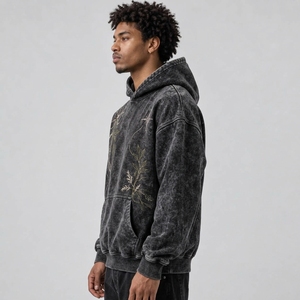 Sweats à capuche pour hommes personnalisés, effet délavé, motifs uniques, coutures durables et designs confortables pour les marques de mode - Product Image 2