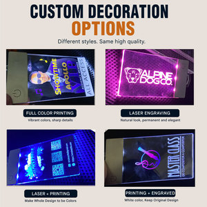 VIP Badge Custom Premium <b>Rechargeable</b> <b>LED</b> <b>Light</b> Up Reusable Acrylic VIP Badge Souvenir with Logo for Event Conference OEM Factor - Product Image 3