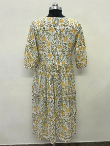 เดรสผ้าฝ้ายทอ 100% ทรงเอ็มไพร์ คอวี แขนสั้น ทรงโอเวอร์ไซส์ สไตล์เบบี้ดอลล์ สำหรับผู้หญิง ใส่ได้ทุกวัน ทุกฤดู - Product Image 3