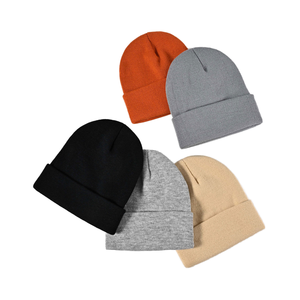 Bonnet d'hiver unisexe en tricot chaud, côtelé, en laine, doux et extensible, pour l'extérieur par temps froid - Product Image 1