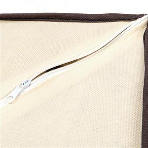 4pcs Beige Non-Woven Fabric <b>Storage</b> Boxes for <b>Clothes</b> Organization - Product Image 2