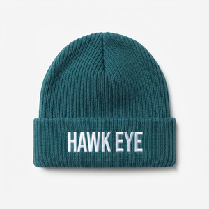 Fabrication de bonnets d'hiver en tricot personnalisés avec logo brodé, bonnet à revers chaud, mode décontractée pour hommes, bonnet en tricot d'hiver - Product Image 1