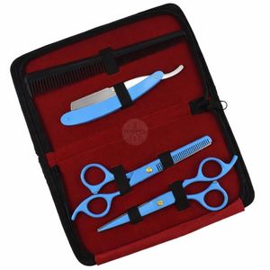 Ciseaux de barbier professionnels unisexes pour la coupe et l'effilage des cheveux, ciseaux droits avec étui noir gratuit - Product Image 5