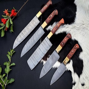 A&M ENTERPRISES 5-Piece Damascus Steel Chef Kitchen <b>Knife</b> <b>Set</b> Wooden Handles Handmade Eco-Friendly High-Polish Finish Adjustable - Product Image 6