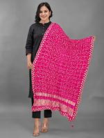 Dupatta en soie indienne Bandhani Chex