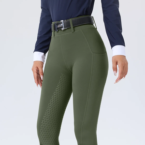 Womens High Waist Equestrian Pants <b>Full</b> Seat Silicone Anti <b>Slip</b> Slim Fit Horse Riding Pants With Pockets - Product Image 5