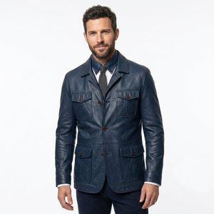 Men's Premium <b>Leather</b> Coat Business <b>Blazer</b> Men Full Sleeve Turn Down Collar <b>Leather</b> <b>Blazer</b> Men's <b>Leather</b> Coat for Office - Product Image 6