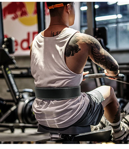 Ceinture de musculation en cuir avec boucle réglable pour l'entraînement en force, soutien lombaire unisexe - Product Image 6