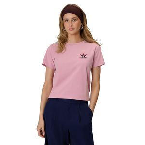 Camiseta Lisa de Corte Regular para Mujer, Mezcla de Algodón Premium, Cuello Redondo Informal, Cómoda para Uso Diario, Trabajo, Viajes y Ocio - Product Image 1