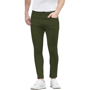 กางเกงยีนส์ทรงตรงเข้ารูปสำหรับผู้ชายปี 2025 ผ้าเดนิมยืด ขาเรียวเล็ก เอวยืดได้ ลายปะติด ทรงหลวม - Product Image 5