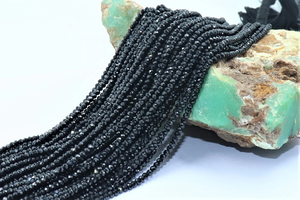 Cuentas de Rondelle facetadas de espinela negra natural, piedras preciosas sueltas de 3mm para la fabricación de joyas - Product Image 2
