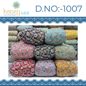 Tela de punto por urdimbre Georgette Fendi Premium para prendas y accesorios de boda para niños y niñas, peso medio, bordada e impresa - Product Image 3