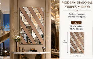 <b>Silver</b> Brown Strip Wall <b>Mirror</b> Pebble Design Decorative <b>Mirror</b> Bathroom Bedroom Living Room Modern Stylish Wall Mounted 14*18 In - Product Image 3