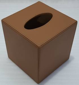 Caja de pañuelos de cuero con tela de red transpirable - Product Image 1