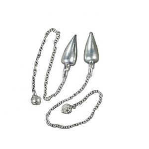 Sier Péndulos en forma de gota de latón Piedra preciosa de ágata tallada Compre péndulos de metal a bajas tasas Productos espirituales Péndulos de metal de latón - Product Image 1