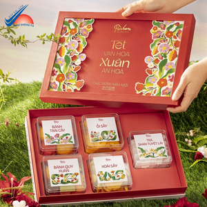 Caja de regalo navideña Tet impresa personalizada | Tapa magnética | Impresión a todo color - Product Image 1