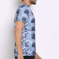 T-shirt pour homme à col rond et manches courtes, coupe classique, respirant, en polyester tricoté, imprimé par sublimation, décontracté, été, séchage rapide