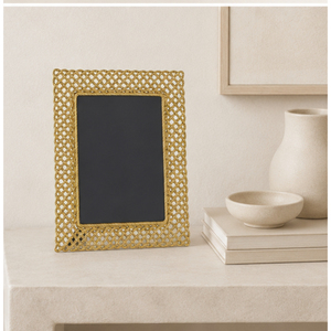 Cadre photo de luxe en métal tressé, motif ajouré doré, en aluminium moulé, pour table, décoration intérieure, vente en gros, pour mariage - Product Image 6