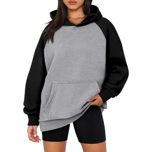 Sudadera con Capucha para Mujer de Alta Calidad, Hecha a Medida, de Corte Holgado, Color Sólido, con Bordado Personalizado en la Parte Delantera e Impresión de Logotipo Personalizado - Product Image 1