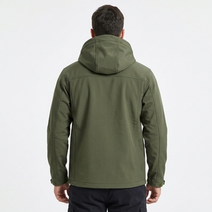 Veste softshell homme avec capuche, fermeture éclair intégrale, poches utilitaires, logo personnalisé gratuit, haute qualité. - Product Image 2