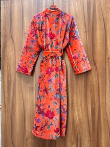 Robe Kimono Élégante en Velours de Coton pour Femme, Style Thé du Matin, Robe de Mariée et Veste de Demoiselle d'Honneur - Product Image 4