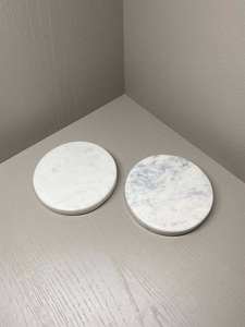 Premium White Round <b>Marble</b> <b>Coasters</b> Set Natural Stone Finish Drink <b>Coasters</b> for Elegant Home Decor Coffee Tea Table and Dining - Product Image 6