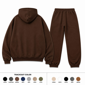 Ensemble de survêtement tendance pour homme, de qualité supérieure, coupe oversize, épaules tombantes, sweat à capuche zippé et pantalon de jogging, deux pièces, impression de logo personnalisée - Product Image 6
