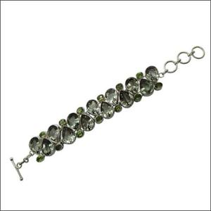 Vintage Classic Women's Tibetan Silver <b>Bracelet</b> Water Drop <b>Crystal</b> Rhinestone Claw Setting Geometric Chain Link Design Gift - Product Image 1