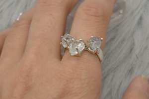 Bague unisexe en aquamarine brute, pierre précieuse naturelle non taillée, cristal, argent sterling 925, style bohème, pour mariage ou cadeau de fête - Product Image 5