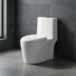 Ceramic One Piece Washdown Toilet Dual Flush Siphon Commode WC Sanitary Ware Modern Design Bathroom - Product Image 2