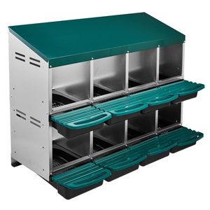 Nido per Galline a 8 Scomparti con Rullo Estraibile, Montaggio a Parete, Facile Raccolta delle Uova, Pratico Contenitore per Uova di Gallina - Product Image 1