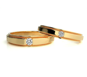 925 Sterling Silver Gold Plated Minimalist <b>Couple</b> <b>Rings</b> - Product Image 1