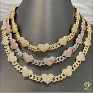 Chaîne cubaine personnalisée VVS Moissanite avec diamant Chaîne cubaine Miami glacée Chaîne hip-hop pour hommes et femmes - Product Image 2