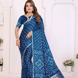 Satin Silk | Hand Dyed With Zari Weaving Lagadi Patta Rich Pallu <b>Saree</b> | <b>Blouse</b> With Fully Weaving Zari Lagadi Patta Rich Pallu - Product Image 1