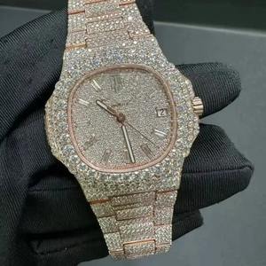 High-end Luxury Charm Fashion <b>Women's</b> Tonneau Case Waterproof Quartz <b>Watch</b> Alloy Stainless Steel Band Glass Moissanite <b>Watch</b> UK - Product Image 2