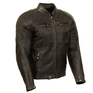 Blouson en cuir de moto d'hiver haut de gamme, design classique pour motard, cuir véritable durable, coupe confortable, séchage rapide, respirant pour - Product Image 3