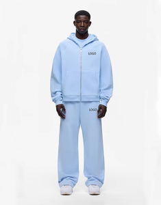 OEM Custom Printed Eco-Friendly Garment Dyed <b>Lightweight</b> Winter Breathable Blank <b>Hoodie</b> Jogger Set Sweatsuit Gym Wear Tracksuit - Product Image 1