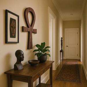 Instalación decorativa moderna para pared, elegante decoración de pared redonda, arte de pared de madera de lujo para hogares modernos, adorno colgante de pared. - Product Image 3