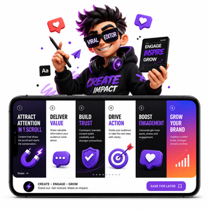 Desain Post Carousel Instagram Reidify Meningkatkan Engagement, Jangkauan, Pertumbuhan Media Sosial, Kreativitas AI, Internet, Mac/Linux, Saham