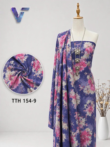 Tissu en mousseline imprimé floral respirant 60GSM TTH 154-2 léger tissé 100% polyester 58/60 pouces pour vêtements de sari féminin et tenues latines - Product Image 3