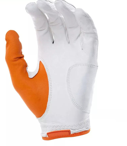 Guante de golf verde y blanco de cuero genuino para mano derecha, transpirable, con cierre de velcro, guante deportivo unisex. - Product Image 3