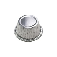 WB Einweg-Aluminiumfolienbehälter aus Zellstoff, 0,05 mm dick, für Muffins, Pudding, Backförmchen, lebensmittelecht, runde Eierkuchenform, silber