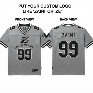 Jersey de Fútbol Americano para Hombre, 260 GSM, Poliéster Premium Interlock, Color Gris Jaspeado, Panel en el Hombro, Logotipo Personalizado con Sublimación y Bordado - Product Image 1