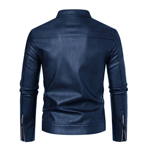 Wholesale Mens Leather Fashion <b>Jacket</b> Real Cowhide Biker Style Zipper Coat Durable Outerwear For Outdoor Wear Mens Clothing - Product Image 2
