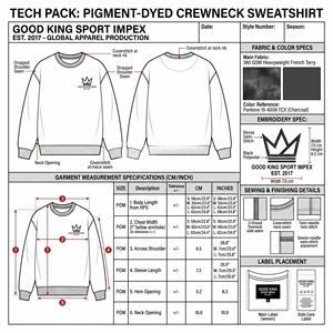 เสื้อสเวตเชิ้ตคอกลมสีเทาชาร์โคลสำหรับผู้ชาย ผ้าฝ้ายพรีเมียมเนื้อนุ่ม  โลโก้ปักด้านหน้าและด้านหลัง  สไตล์สตรีทแวร์ รับผลิตแบบ OEM - Product Image 6